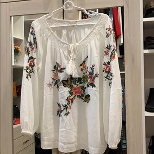 Soft Surroundings Cotton Tunic W/ embroidery